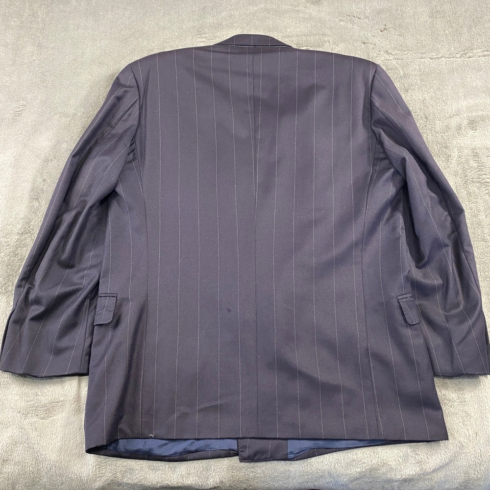 Yves Saint Laurent Blazer Mens 54 Navy Pinstripe Wool Cashmere Vintage 80s 90s - Picture 2 of 12